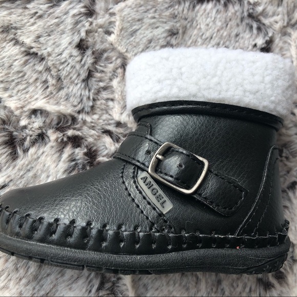 L'Amour & Angel (3 infant) black UNISEX boots NEW IN BOX. - Picture 8 of 9